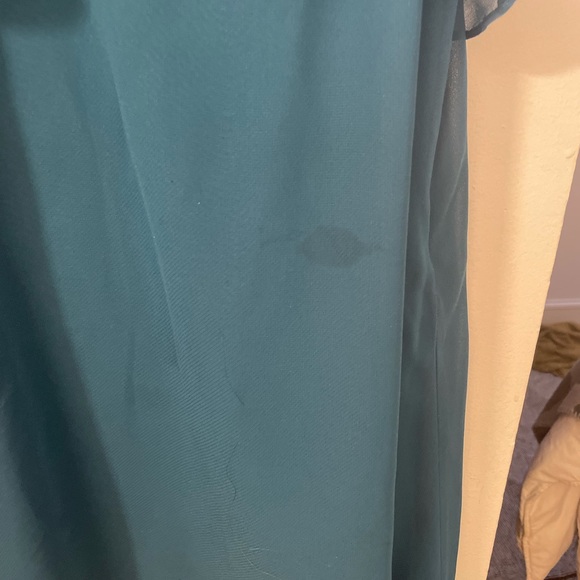 BCBGeneration Blue Jade Asymetrical Ruffle Dress Small - Picture 3 of 9